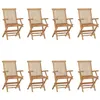 Image de vidaXL Chaises pliables de jardin lot de 8 Bois de teck solide3096595