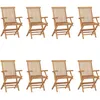 Image de vidaXL Vidaxl Chaises Pliables De Jardin 8 Pcs Bois De Teck Solide