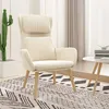 Image de vidaXL Chaise de relaxation Blanc crème Velours341360