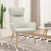 Image de vidaXL Chaise de relaxation Blanc crÃ¨me Velours
