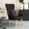 Image de vidaXL Chaise de relaxation Noir Tissu341400