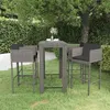 Image de vidaXL Ensemble de bar de jardin 5 pcs et coussins Résine tressée Gris