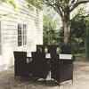 Image de vidaXL Salon de jardin 7 pcs avec coussins résine tressée noir3094829
