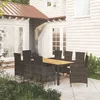 Image de vidaXL Vidaxl Mobilier À Dîner De Jardin 9pcs Et Coussins Résine Tressée Noir