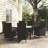 Image de vidaXL Salon de jardin 7 pcs avec coussins résine tressée noir
