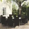 Image de vidaXL Ensemble à manger d'extérieur 9pcs coussins résine tressée noir3094870