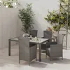 Image de vidaXL Ensemble à manger d'extérieur 5pcs coussins résine tressée vris