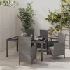 Image de vidaXL Ensemble à manger d'extérieur 5pcs coussins résine tressée vris