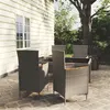 Image de vidaXL Ensemble à manger d'extérieur 5pcs coussins résine tressée gris3094935