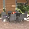 Image de vidaXL Ensemble à manger de jardin coussins 7pcs Résine tressée Gris3094982