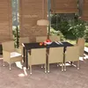 Image de vidaXL Meubles à dîner de jardin et coussins 9 pcs Poly rotin Beige