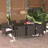 Image de vidaXL Ensemble à manger de jardin et coussins 9 pcs Poly rotin Marron3094996