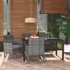 Image de vidaXL Ensemble à manger de jardin coussins 5pcs Résine tressée Gris