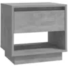 Image de vidaXL Table de chevet Gris bÂ¿Â¿ton 45x34x44 cm AgglomÂ¿Â¿rÂ¿Â¿
