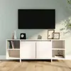 Image de vidaXL Meuble TV blanc 130x35x50 cm bois d'ingénierie809584