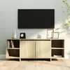 Image de vidaXL Meuble TV chêne sonoma 130x35x50 cm bois d'ingénierie809587