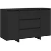 Image de vidaXL Vidaxl Buffet Avec 3 Tiroirs Noir 120x41x75 Cm Aggloméré