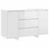 Image de vidaXL Vidaxl Buffet Avec 3 Tiroirs Blanc Brillant 120x41x75 Cm Aggloméré