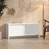 Image de vidaXL Meuble TV Blanc 90x35x40 cm Aggloméré