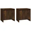 Image de Vidaxl Tables De Chevet 2 Pcs ChÃªne FumÃ© 45x34x44,5 Cm Bois IngÃ©nierie