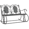 Image de Vidaxl Banc Ã Bascule 2 Places 113 Cm Noir Acier
