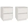 Image de vidaXL Tables de chevet 2 pcs Blanc 40x35x50 cm Bois de pin solide