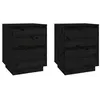 Image de vidaXL Tables de chevet 2 pcs Noir 40x35x50 cm Bois de pin solide