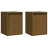 Image de vidaXL Armoires murales 2 pcs Marron miel 30x30x40 cm Pin massif
