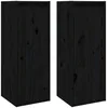 Image de vidaXL Vidaxl Armoires Murales 2 Pcs Noir 30x30x80 Cm Bois De Pin Massif
