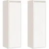 Image de vidaXL Vidaxl Armoires Murales 2 Pcs Blanc 30x30x100 Cm Bois De Pin Massif