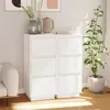 Image de vidaXL Buffets 2 pcs Blanc 32x34x75 cm Bois massif de pin