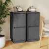 Image de vidaXL Buffets 2 pcs Gris 31,5x34x75 cm Bois massif de pin813385