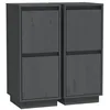 Image de vidaXL Buffets 2 pcs Gris 31,5x34x75 cm Bois massif de pin