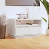 Image de vidaXL Meuble TV Blanc 60x35x37 cm Bois de pin massif