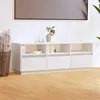 Image de vidaXL Meuble TV Blanc 140x37x50 cm Bois de pin massif813431