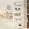 Image de vidaXL Bibliothèque/séparateur de pièce blanc bois d'ingénierie