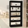 Image de vidaXL Bibliothèque/Séparateur de pièce Noir Bois d'ingénierie811719