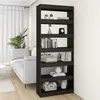 Image de vidaXL Bibliothèque/Séparateur de pièce noir bois d'ingénierie811728