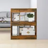 Image de vidaXL Bibliothèque/Séparateur de pièce chêne fumé 60x30x72 cm
