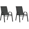 Image de vidaXL Chaises empilables de jardin lot de 2 Noir Tissu textilène318777