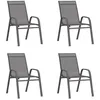 Image de vidaXL Chaises empilables de jardin lot de 4 Gris Tissu textilène