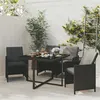 Image de vidaXL Ensemble à dîner de jardin avec coussins 5 pcs poly rotin noir3095504