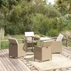 Image de vidaXL Ensemble à manger de jardin et coussins 5 pcs Poly rotin Beige