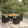 Image de vidaXL Ensemble à dîner de jardin avec coussins 5 pcs poly rotin noir3095519