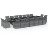 Image de Vidaxl Ensemble Ã DÃ®ner De Jardin Coussins 19 Pcs RÃ©sine TressÃ©e Gris