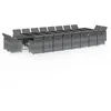 Image de Vidaxl Ensemble Ã DÃ®ner De Jardin Coussins 21 Pcs Gris RÃ©sine TressÃ©e