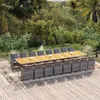 Image de Vidaxl Ensemble Ã Manger De Jardin 17 Pcs Et Coussins RÃ©sine TressÃ©e