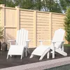 Image de vidaXL Chaises de jardin Adirondack lot de 2 repose-pieds PEHD Blanc3095696