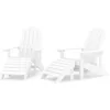 Image de Vidaxl Chaises De Jardin Adirondack 2 Pcs Avec Repose-Pieds Pehd Blanc