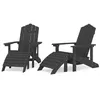 Image de vidaXL Chaises Adirondack lot de 2 avec repose-pieds PEHD Anthracite